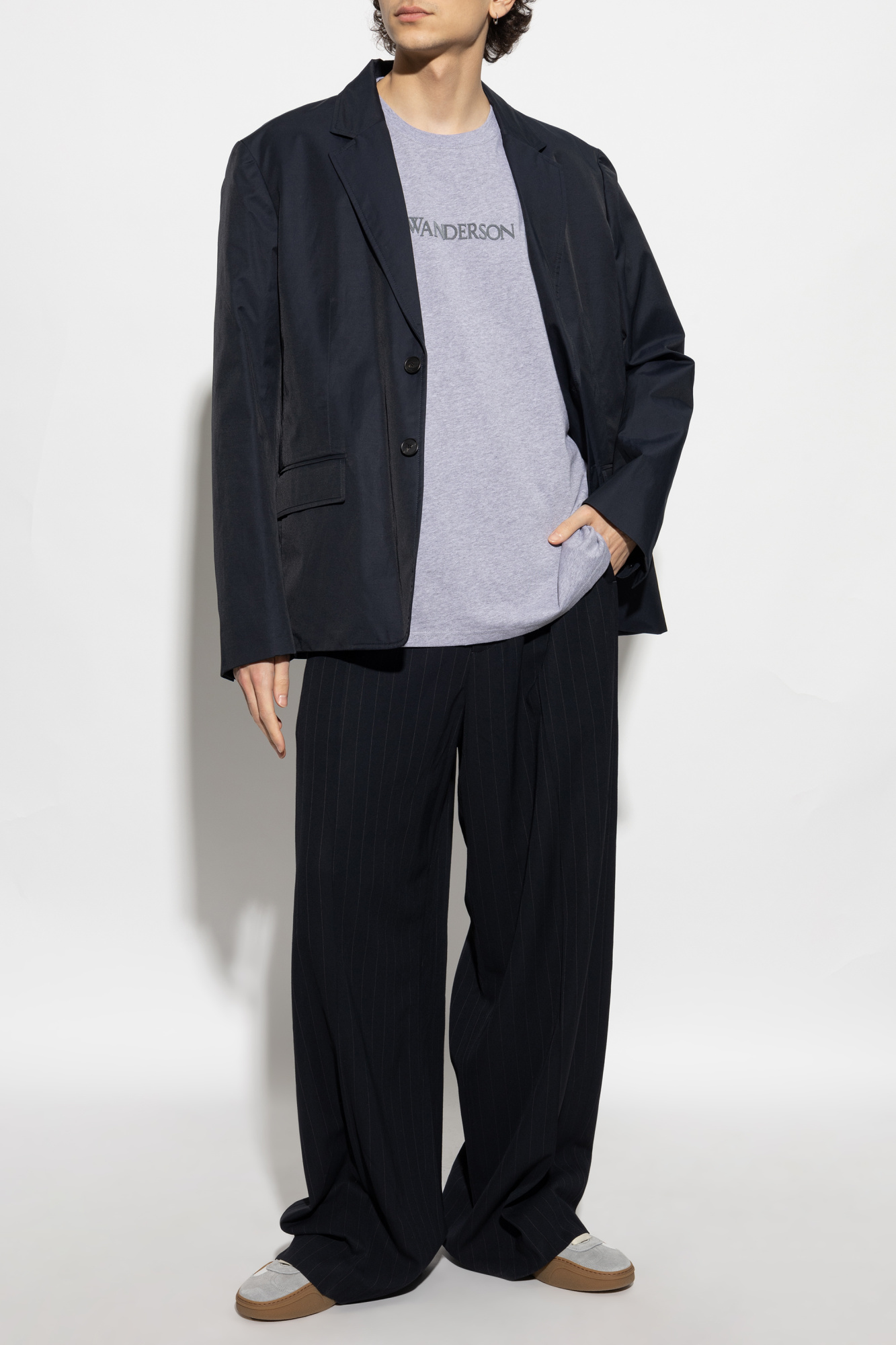 Tシャツ・カットソー J W ANDERSON FW25 JT0258PG1510999 (JT0258 PG1510999) JW Anderson LOGO EMBROIDERY TEE Black | BSTN Store